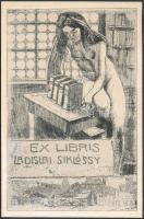 Nagy Sándor (1869-1950): Ex libris Ladislai Siklóssy, Klisé, papír, jelzett a klisén, 10×7 cm