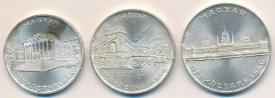 1956. 10Ft + 20Ft + 25Ft Ag "10 éves a Forint" sor T:2 kis patina
Adamo EM4, EM5, EM6