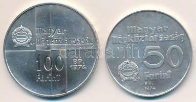 1974. 50Ft Ag + 100Ft Ag "MNB" pár T:BU 
Adamo EM44,EM45