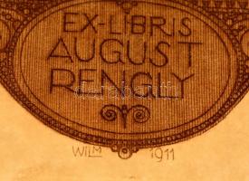 Hubert Wilm (1887-1953): Ex libris August Rengly. Rézkarc, papír, jelzett a karcon, 13×8cm