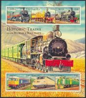 Mozdony sor + kisív + blokk Locomotive set + mini sheet + block