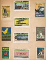 Reklámbélyeg gyűjtemény az 1910-es évekből, 1.690 különféle magyar, Monarchia-beli és német reklámbélyeg albumba ragasztva. Rendkívül tartalmas, érdekes anyag, ritkán kínált széles választék.