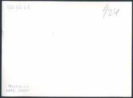 1980 Budapest, 51-es villamos a forgalomban, Karai Sándor pecséttel jelzett vintage fotója, 13x18 cm