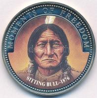 Libéria 2001. 10$ "Szabadság pillanatai - Ülő bika 1876" multicolor T:PP ujjlenyomat  Liberia 2001. 10 Dollars "Moments of Freedom - Sitting Bull 1876" multicolor C:PP fingerprint