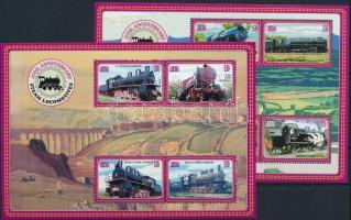 Locomotive mini sheet set + block set Mozdony kisívsor + blokksor