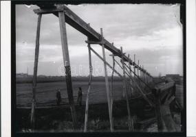 cca 1913 Öntözőmű Szeged határában, Kerny István (1879-1963) üveglemez negatívjairól készült 2 db ma...