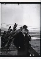 1931. február 14. Gárdony, a vihar által kidöntött távíróvonalak javítása, Kerny István (1879-1963) ...