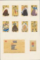 174 db gyufacímke és 10 db nagy szovjet gyufacímke 12 db kartonlapra ragasztva (Baltikumi népviselet...