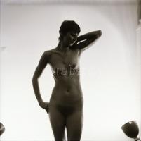 cca 1978 Aktfotók vintage negatívjai, 7 db felvétel, 6x6 cm / 7 erotic photo negatives, 6x6 cm