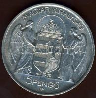1939. 5P Ag "Horthy balra" T:2 ü.
