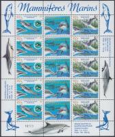 Campaign to protect marine mammals; dolphin mini sheet, Tengeri emlősök védelme kampány; Delfin kisív