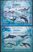Delfinek és bálnák kisív pár, Dolphins and whales mini sheet pair