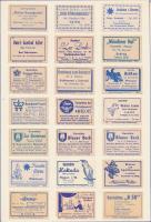 210 db német gyufacímke 10 db kartonlapra ragasztva (Parkhotel, fogadók..stb.)