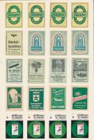 215 db német és litván gyufacímke 12 db kartonlapra ragasztva (Élelmiszer, totó-lottó, konsum,  ..st...