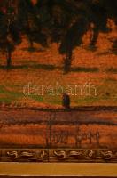 Sass Brunner Ferenc (1882-1963): Dombos táj. Olaj, karton, jelzett, keretben, 33×46 cm