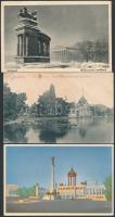 Budapest XIV. Városliget, Bethesda kórház, Vajdahunyad vára, Hősök tere - 11 db RÉGI képeslap / - 11 pre-1945 town-view postcards