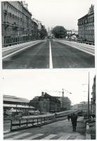 1977 Budapest, Marx tér felbontás előtt, és az elkészült felüljáró, 8 db vintage fotó, 9x13 cm és 13...