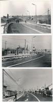 cca 1966 Budapest, Albertfalva, felüljáró építése átadása, 4 db vintage fotó, 9x14 cm és 13x18 cm