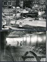 cca 1974-1976 Budapest, Deák tér, metróépítés föld felett és föld alatt, 33 db vintage fotó, 9x13 és 9x14 cm