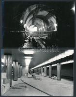 cca 1974-1976 Budapest, Deák tér, metróépítés föld felett és föld alatt, 33 db vintage fotó, 9x13 és...