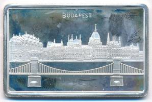 DN Budapest jelzett Ag plakett, tanúsítvánnyal (25,99g/0.925/50x32mm) T:2 (PP)