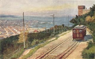 Trieste, Vista da Cologna ed elettrovia / hillside railway, B.K.W.I. Serie 287/2.