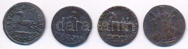 Német Államok / Brunswick-Wolfenbuttel 1772. 1pf Cu + 1777LCR 1pf Cu + 1787MC 1pf Cu + Brunswick-Lün...