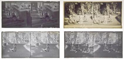 cca 1920 Sztereo negatívok és diapozitívok egy jómódú család fotóhagyatékából (gyerekek, tájak), 21 ...