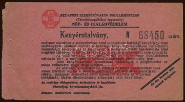 1940-es évek Kenyérutalvány - ingyenes