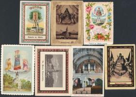 cca 1900-20 Mária kegyhelyes szentképek, 12db, különböző méretben és minőségben, 10x7cm