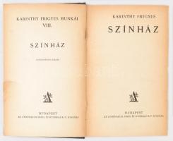 Karinthy Frigyes: Színház. Karinthy Frigyes munkái VIII. Budapest, é.n., Athenaeum Irodalmi és Nyomd...