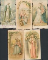 cca 1900-30 Vegyes Szűz Mária szentképek, 9 db, különböző méreteben és minőségben, cca 11x7cm