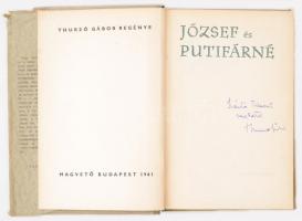 Thurzó Gábor: József és Putifárné. Budapest, 1961, Magvető. Kiadói félvászon kötés, kiadói szakadozo...