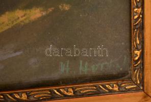 Halasi Horváth István (1904-1994): Erdei séta. Pasztell, papír, jelzett, üvegezett keretben, 41×30 c...