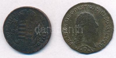 1766. Rézdénár "Mária Terézia / zárt korona" + 1812O 1kr Cu "I. Ferenc" T:2-