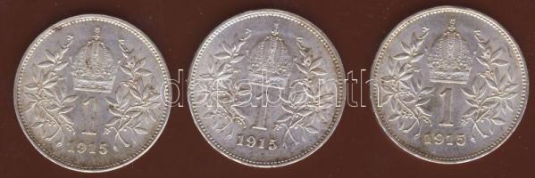 Ausztria 1915. 1K Ag (3x) T:1/2