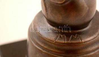 Melocco Miklós (1935-): Kisboldogasszony. Bronz, jelzett, gránit talapzaton, utánöntés, m:25 cm