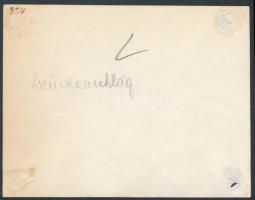 1915 Brückenschlag, Hídépítés. Fotó a Szerbia elleni hadjárat idejéből, hátoldalán feliratozva / Hun...