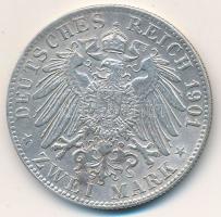 Német Birodalom / Szászország 1901E 2M Ag "Albert" T:2
German Empire / Saxony 1901E 2 Mar...