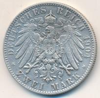 Német Birodalom / Szászország 1904E 2M Ag "György halálára" T:2
German Empire / Saxony 19...