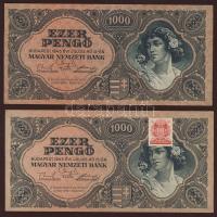 1945. 1000P T:I- + 1000P bélyeggel T:II+ Csak egyszer hajtva!