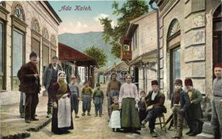 Ada Kaleh, sziget, utca részlet törökökkel / sreet view with Turkish men (r)