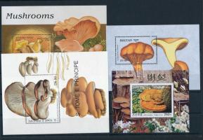 1989-2003 Mushroom 4 blocks, 1989-2003 Gomba motívum 4 db blokk