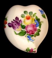 Herendi virág mintás ékszeres dobozka, kézzel festett, hibátlan, jelzett, 7×6 cm