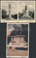 Budapest XIX. Kispest, Hősök szobra, Országzászló, Kossuth szobor - 2 db régi képeslap / - 2 pre-1945 postcards