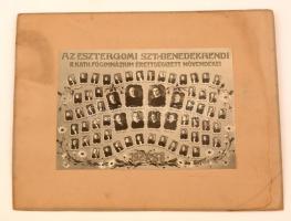 1928 Esztergom, a Főgimnázium tanári kara és végzett növendékei, 20x28 cm, karton 33x42 cm