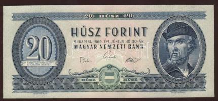 1969. 20Ft erősen ferdén nyomott sorozatszámmal T:I