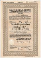 Németország / Weimar köztársaság / 3. Birodalom 3db részvény és kötvény, mindegyik lyukasztással érvénytelenítve: "Hebezeug- & Motorenfabrik Aktiengesellschaft", "Gold-Hypothekenpfandbrief der Sächsischen Bodencreditanstalt" és "Braunkhole-Benzin Aktiengesellschaft, Berlin" T:2 Germany / Weimar Republic / Third Reich 3pcs of shares and bonds, all cancelled with hole: "Hebezeug- & Motorenfabrik Aktiengesellschaft", "Gold-Hypothekenpfandbrief der Sächsischen Bodencreditanstalt" és "Braunkhole-Benzin Aktiengesellschaft, Berlin" C:XF