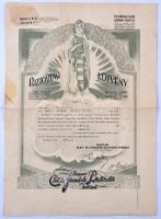 Budapest 1941. "Magyar Élet- és Járadék-biztosító Intézet" biztosítási kötvénye, a "Tolnai Nyomdai Műintézet" előfizetői számára T:III