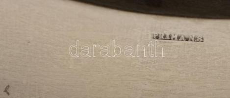 Prima Ns. ezüstözött dísztányér, jelzett, d:24cm